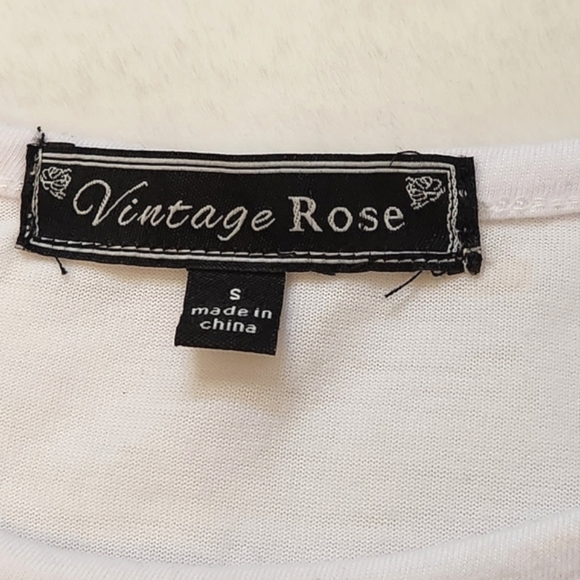 Vintage Rose Ruffle sleeve crew neck tshirt - Picture 7 of 12